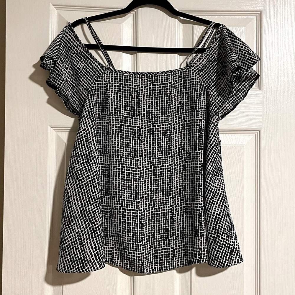 ASOS Bardot off shoulder top plaid